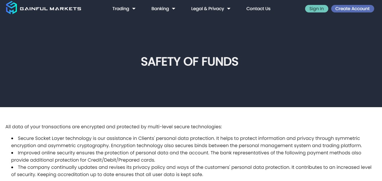 Gainful Security Features