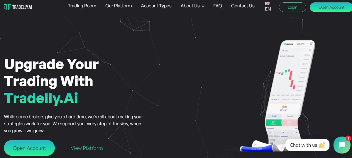 Tradellyai homepage