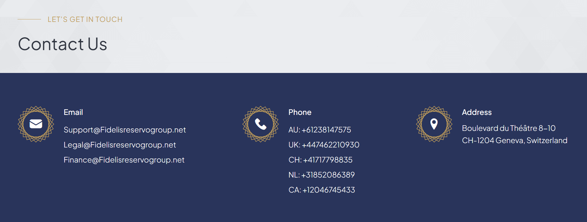 Fidelis Reservo customer support help
